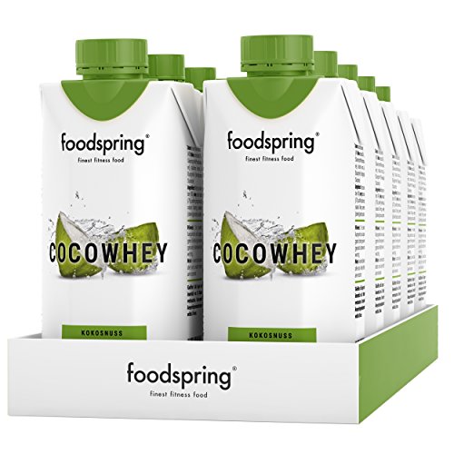 foodspring CocoWhey en pack de 12 x 330ml, Coco, La bebida proteica isotónica foodspring CocoWhey en pack de 12 x 330ml, Coco, La bebida proteica isotónica