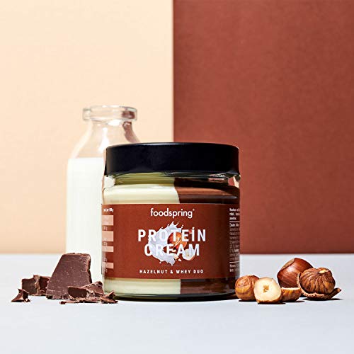 foodspring Crema Proteica, Whey y Avellanas, Pack de 3 x 200g, Extremadamente cremosa, Con 85% menos de azúcar foodspring Crema Proteica, Whey y Avellanas, Pack de 3 x 200g, Extremadamente cremosa, Con 85% menos de azúcar