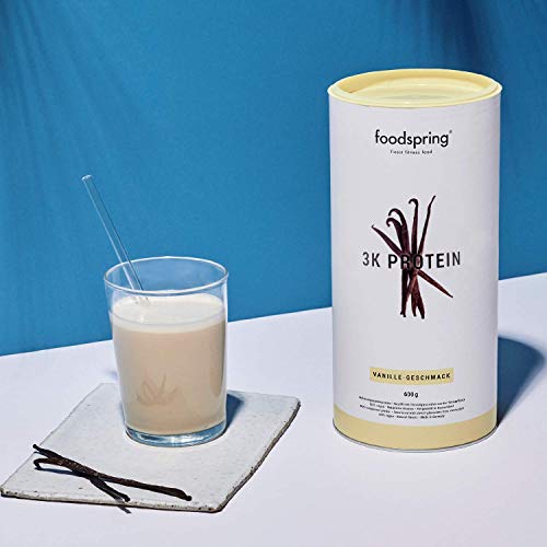 foodspring Proteína 3K, Vainilla, 750g, Mezcla de proteínas para alcanzar un altísimo valor biológico