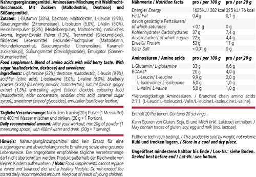 foodspring Recovery Aminos, Frutas del Bosque, La recuperación adecuada nunca había sido tan saludable, Fabricado en Alemania