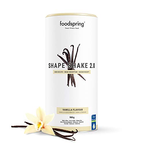 foodspring Shape Shake 2.0, Vainilla, 900 g, Sustitutivo de comidas para controlar el peso, Alto en proteínas y fibras