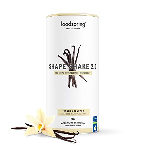 foodspring Shape Shake 2.0, Vainilla, 900 g, Sustitutivo de comidas para controlar el peso, Alto en proteínas y fibras foodspring Shape Shake 2.0, Vainilla, 900 g, Sustitutivo de comidas para controlar el peso, Alto en proteínas y fibras