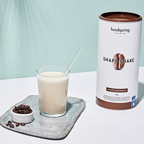 foodspring Shape Shake, Sabor Café, 750g, Batido saciante, 100% proteína de suero de leche en polvo, Enriquecido con L-carnitina (quema grasas)