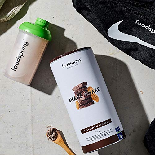 foodspring Shape Shake, Sabor Chocolate y Crema de Cacahuete, 750g, Batido saciante, 100% proteína de suero de leche en polvo, Enriquecido con L-carnitina (quema grasas)