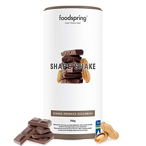 foodspring Shape Shake, Sabor Chocolate y Crema de Cacahuete, 750g, Batido saciante, 100% proteína de suero de leche en polvo, Enriquecido con L-carnitina (quema grasas) foodspring Shape Shake, Sabor Chocolate y Crema de Cacahuete, 750g, Batido saciante, 100% proteína de suero de leche en polvo, Enriquecido con L-carnitina (quema grasas)