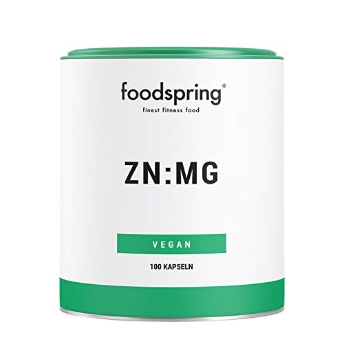 foodspring Zinc y Magnesio, 100 cápsulas, Zinc y magnesio para un mayor rendimiento