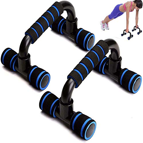 FOOING Soporte para Flexiones Push Up Bars Stand - Barras para Flexiones Gimnasio Ejercicio Formación - para Ejercicios, Gimnasio Equipo de Entrenamiento para Hombres y Mujeres (Azul)