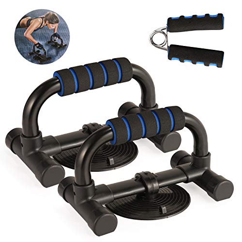 FORMIZON Soporte para Flexiones, 1 Par de Push up Bars Stand + Fortalecedor de Mano, Flexiones Ejercicios Manijas para Desarrollar Músculos, Ejercicios Gimnasio Entrenamiento Deporte, Mango de Espuma