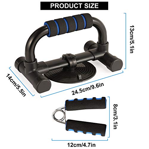 FORMIZON Soporte para Flexiones, 1 Par de Push up Bars Stand + Fortalecedor de Mano, Flexiones Ejercicios Manijas para Desarrollar Músculos, Ejercicios Gimnasio Entrenamiento Deporte, Mango de Espuma