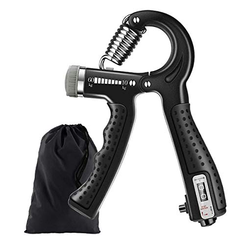 Fortalecedor de Agarre de Mano Contando, 10-60KG Ajustables Entrenador de manos Hand Grip, Antideslizante, Entrenador de agarre manual para Entrenar antebrazos,muñecas, fuerza muscular de la mano