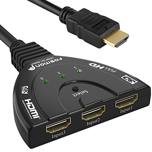 Fosmon 3-Puerto Conmutador HDMI 4K, 3x1 Switch, HDMI Automático, Selector Switcher UHD HDR 3D Full HD 1080p HDCP, 3 entradas, 1 Salida Divisor HDMI Splitter Fosmon 3-Puerto Conmutador HDMI 4K, 3x1 Switch, HDMI Automático, Selector Switcher UHD HDR 3D Full HD 1080p HDCP, 3 entradas, 1 Salida Divisor HDMI Splitter