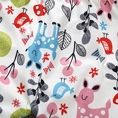 Fossen Kids - Pijamas Casero de Recién Nacido Bebé Navidad, Impresión deCiervo Top + Pantalones de Ciervo Flor