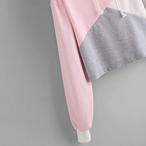 Fossen Sudadera Mujer Tumblr Empalme, Sudaderas Adolescentes Chicas Cortas Pull-Over Tops Blusa de Manga Larga