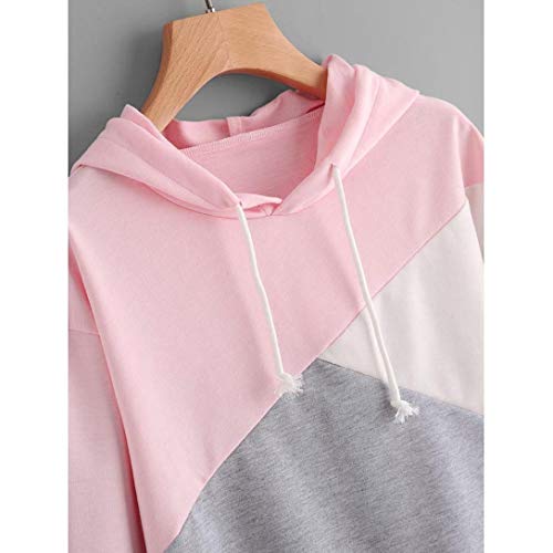 Fossen Sudadera Mujer Tumblr Empalme, Sudaderas Adolescentes Chicas Cortas Pull-Over Tops Blusa de Manga Larga