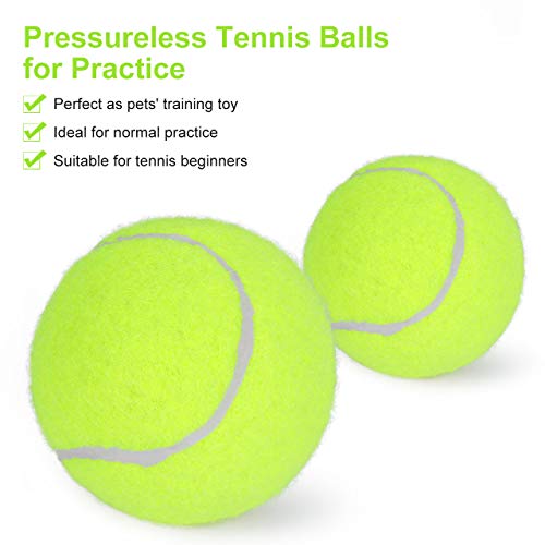 Fostoy Pelotas de Tenis, 18 PCS Pelotas de Práctica de Tenis Duraderas Pelotas Bote para Perros con Bolsa de Transporte Malla para Adultos Niños Mascotas Entrenamiento