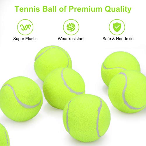 Fostoy Pelotas de Tenis, 18 PCS Pelotas de Práctica de Tenis Duraderas Pelotas Bote para Perros con Bolsa de Transporte Malla para Adultos Niños Mascotas Entrenamiento