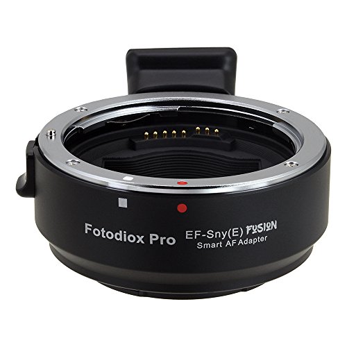Fotodiox Pro Adaptor de Montura de Lente con Funciones Automáticas - para Lente Canon EOS EF a Cámaras Sony Alpha, NEX, E Mount