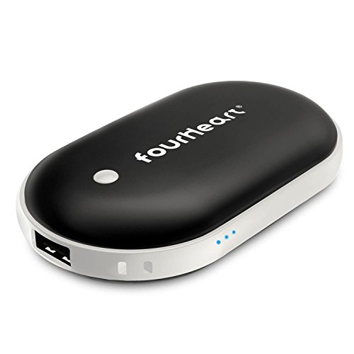 Four Heart Calentadores de Manos USB Recargables 5200mAh Mini Cargador, portátil Bolsillo,Calentador de Mano Eléctrico de Reutilizable, Camping, para Mujeres, Hombres (Negro) Four Heart Calentadores de Manos USB Recargables 5200mAh Mini Cargador, portátil Bolsillo,Calentador de Mano Eléctrico de Reutilizable, Camping, para Mujeres, Hombres (Negro)