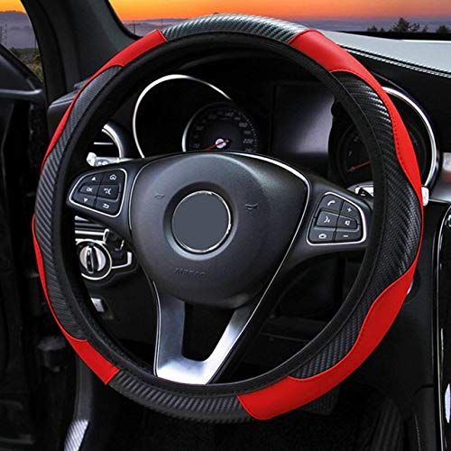 Four Seasons Universal Car Steering Wheel Cover Cubiertas de dirección transpirables de cuero de PU Adecuado 37-38cm Accesorios para automóviles, B, España
