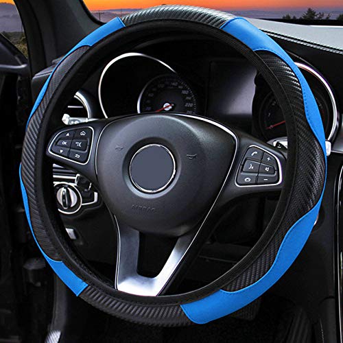 Four Seasons Universal Car Steering Wheel Cover Cubiertas de dirección transpirables de cuero de PU Adecuado 37-38cm Accesorios para automóviles, E, España