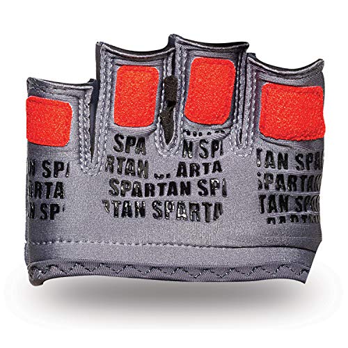 Franklin Sports Spartan Race Minimalista Tradicional OCR par de guantes, gris/rojo - adulto pequeño