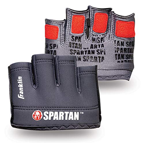 Franklin Sports Spartan Race Minimalista Tradicional OCR par de guantes, gris/rojo - adulto pequeño