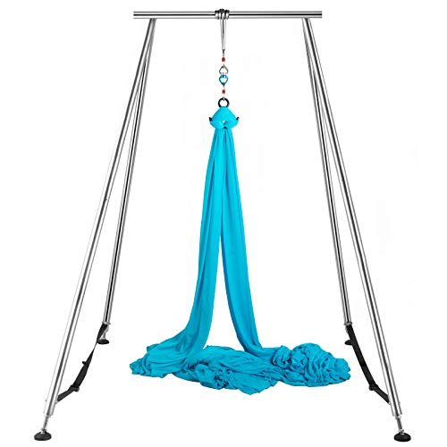 Frantools Columpio de Yoga Hamaca de Yoga/Yoga Aéreo Columpio de Yoga Aéreo Swing Sling Inversión para Pilates con Cinturones Elásticos de Yoga 12m Azul