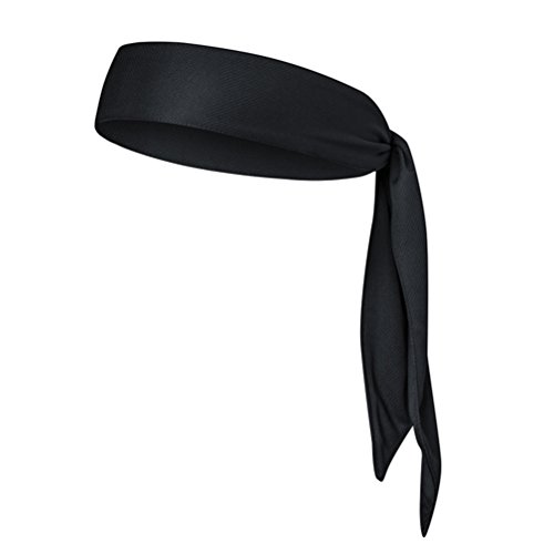 Frcolor Head Tie Sports Headband Tie Headband para las mujeres y los hombres Sweatband Head Ties Ideal para Running Running Tenis Karate Athletics (Black)