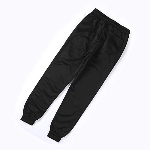 Frecoccialo Pantalones de chándal para hombre de algodón deportivo Slim Fit, pantalones de chándal para hombre con cordón de ejercicio de gimnasio negro/rojo XL
