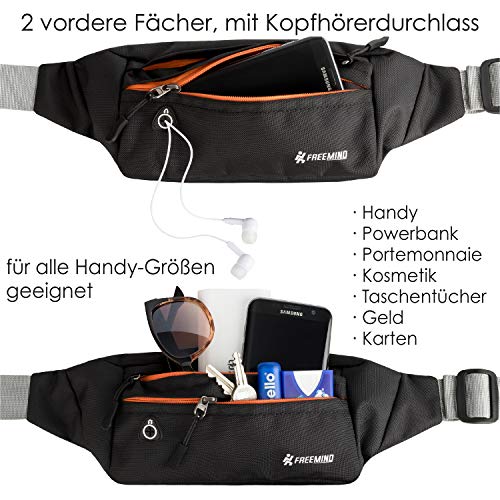 Freemind riñonera Deportiva Impermeable para Hombres y Mujeres con 3 Compartimentos - para Actividades al Aire Libre, Senderismo, Viajes - Transportar teléfono móvil y Objetos de Valor Freemind riñonera Deportiva Impermeable para Hombres y Mujeres con 3 Compartimentos - para Actividades al Aire Libre, Senderismo, Viajes - Transportar teléfono móvil y Objetos de Valor