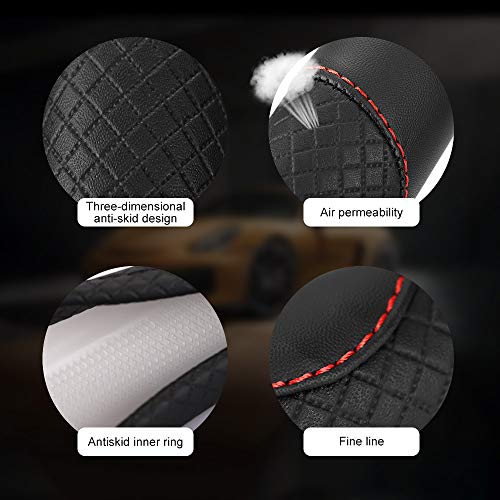 FREESOO Funda Volante Coche Cubierta de Volante de Cuero de Microfibra Antideslizante Suave Universal 37-38 cm Automóvil Adecuado para Todas las Estaciones Elegante FREESOO Funda Volante Coche Cubierta de Volante de Cuero de Microfibra Antideslizante Suave Universal 37-38 cm Automóvil Adecuado para Todas las Estaciones Elegante