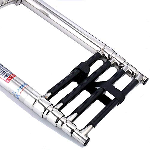 FreeTec 4 Steps Telescoping Ladder, Escalera de Barco Marina de Natación Telescópica Inoxidable con Manija Incorporada FreeTec 4 Steps Telescoping Ladder, Escalera de Barco Marina de Natación Telescópica Inoxidable con Manija Incorporada