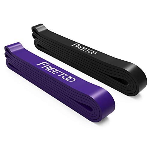 FREETOO Bandas de Resistencia de Goma Fitness Cinta de Resistencia para el Entrenamiento de Fuerza/músculos/Ejercicio/Home gimnasios en 5 Puntos Fuertes ((púrpura+Negro)) FREETOO Bandas de Resistencia de Goma Fitness Cinta de Resistencia para el Entrenamiento de Fuerza/músculos/Ejercicio/Home gimnasios en 5 Puntos Fuertes ((púrpura+Negro))