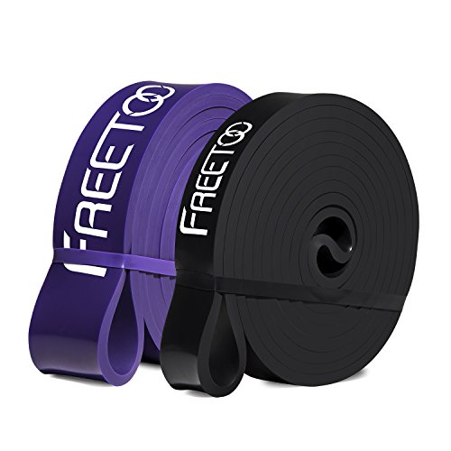 FREETOO Bandas de Resistencia de Goma Fitness Cinta de Resistencia para el Entrenamiento de Fuerza/músculos/Ejercicio/Home gimnasios en 5 Puntos Fuertes ((púrpura+Negro)) FREETOO Bandas de Resistencia de Goma Fitness Cinta de Resistencia para el Entrenamiento de Fuerza/músculos/Ejercicio/Home gimnasios en 5 Puntos Fuertes ((púrpura+Negro))