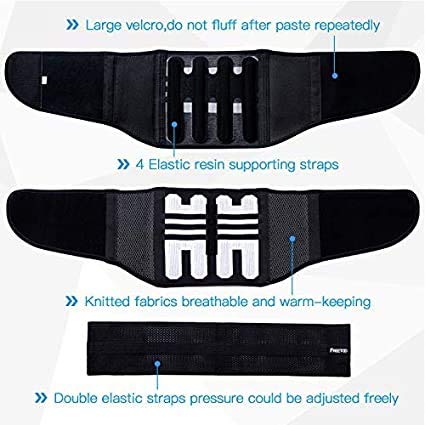 FREETOO Cinturón Lumbar Soporte Lumbar para la Espalda Ayuda de la Cintura para Aliviar El Dolor de Espalda y Prevenir Daños, Unisex Negr FREETOO Cinturón Lumbar Soporte Lumbar para la Espalda Ayuda de la Cintura para Aliviar El Dolor de Espalda y Prevenir Daños, Unisex Negr
