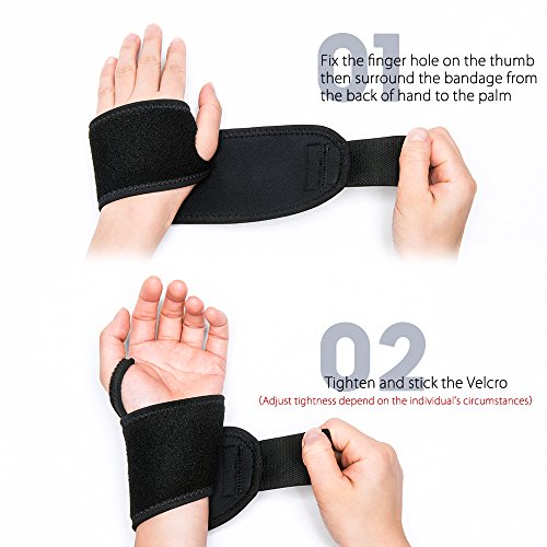 FREETOO Muñequeras Deportivas Ajustable Transpirable Neopreno Ayuda a con Túnel Carpiano RSI Artritis Tendinitis y Dolores de Muñequeras Talla Única se Adapta a la Izquierda o Derecha (1 Artículo) FREETOO Muñequeras Deportivas Ajustable Transpirable Neopreno Ayuda a con Túnel Carpiano RSI Artritis Tendinitis y Dolores de Muñequeras Talla Única se Adapta a la Izquierda o Derecha (1 Artículo)