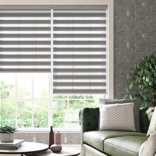 Frenessa Estor Enrollable Doble Tejido Noche y Día Persiana Enrollable para Ventanas Puertas Dormitorios Oficinas, Gris, 160 x 180 cm Frenessa Estor Enrollable Doble Tejido Noche y Día Persiana Enrollable para Ventanas Puertas Dormitorios Oficinas, Gris, 160 x 180 cm