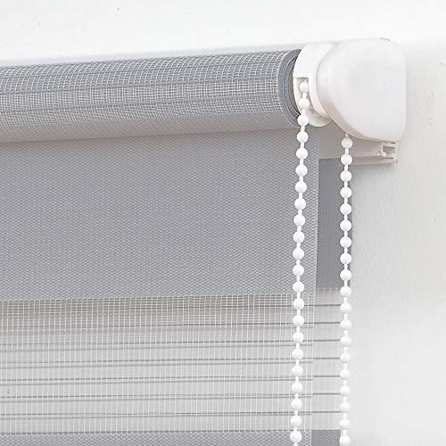Frenessa Estor Enrollable Doble Tejido Noche y Día Persiana Enrollable para Ventanas Puertas Dormitorios Oficinas, Gris, 160 x 180 cm Frenessa Estor Enrollable Doble Tejido Noche y Día Persiana Enrollable para Ventanas Puertas Dormitorios Oficinas, Gris, 160 x 180 cm