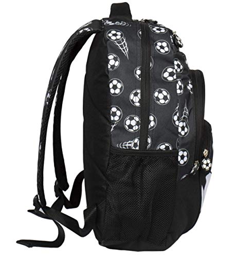 Fringoo - Mochila Grande para Niños Escuela o para Viajar | Incluye Bolsillo para Laptop, Compartimientos, y un Agujero para Auriculares - Futbol Negro Fringoo - Mochila Grande para Niños Escuela o para Viajar | Incluye Bolsillo para Laptop, Compartimientos, y un Agujero para Auriculares - Futbol Negro