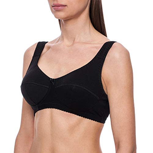 frugue Sujetador Reductor de Algodón 100% sin Aros Talla Grande Mujer Negro FR 95G