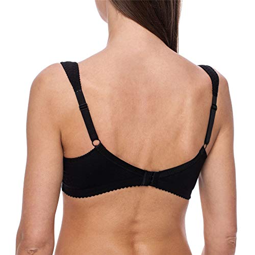 frugue Sujetador Reductor de Algodón 100% sin Aros Talla Grande Mujer Negro FR 95G