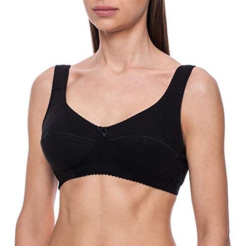frugue Sujetador Reductor de Algodón 100% sin Aros Talla Grande Mujer Negro FR 95G frugue Sujetador Reductor de Algodón 100% sin Aros Talla Grande Mujer Negro FR 95G