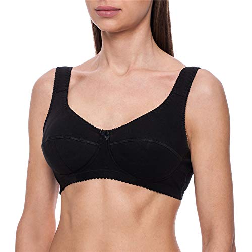 frugue Sujetador Reductor de Algodón 100% sin Aros Talla Grande Mujer Negro FR 95G