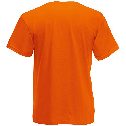 Fruit of the Loom - Camiseta Básica de Manga Corta de Calidad diseño Original Hombre Caballero (Mediana (M)) (Naranja)