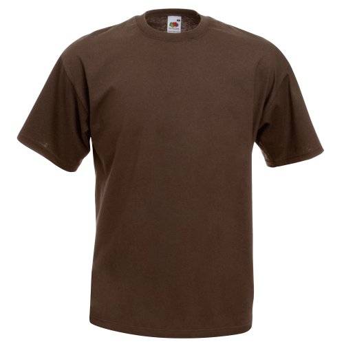 Fruit of the Loom - Camiseta Básica de Manga Corta Modelo Valueweight - Hombres (L/Chocolate) Fruit of the Loom - Camiseta Básica de Manga Corta Modelo Valueweight - Hombres (L/Chocolate)