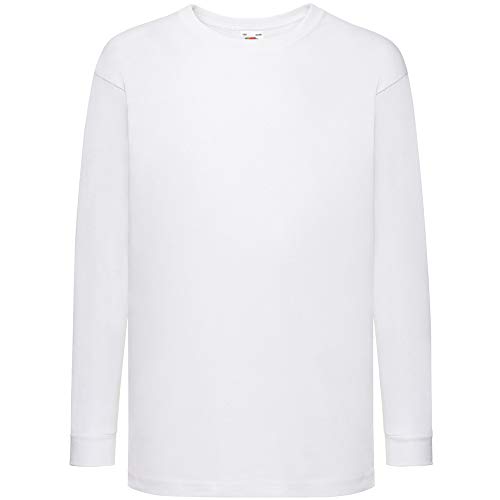 Fruit of the Loom - Camiseta infantil de manga larga Blanco blanco 12-13 Años Fruit of the Loom - Camiseta infantil de manga larga Blanco blanco 12-13 Años