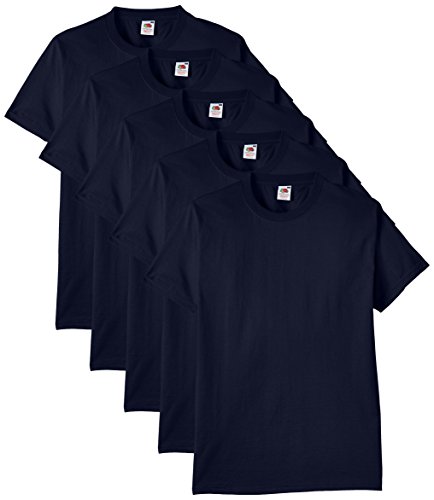 Fruit of the Loom Heavy Cotton tee Shirt 5 Pack Camiseta, Azul (Navy Blue), XX-Large (Pack de 5) para Hombre Fruit of the Loom Heavy Cotton tee Shirt 5 Pack Camiseta, Azul (Navy Blue), XX-Large (Pack de 5) para Hombre
