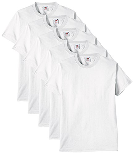 Fruit of the Loom Heavy Cotton tee Shirt 5 Pack Camiseta, Blanco, Large (Pack de 5) para Hombre Fruit of the Loom Heavy Cotton tee Shirt 5 Pack Camiseta, Blanco, Large (Pack de 5) para Hombre