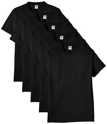 Fruit of the Loom Heavy Cotton tee Shirt 5 Pack Camiseta, Negro, X-Large (Pack de 5) para Hombre Fruit of the Loom Heavy Cotton tee Shirt 5 Pack Camiseta, Negro, X-Large (Pack de 5) para Hombre