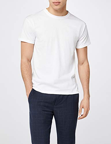 Fruit of the Loom Mens Original 5 Pack T-Shirt Camiseta, Blanco (White), Small (Pack de 5) para Hombre